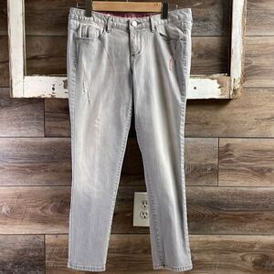 Mossimo Supply Co Ladies Crop Pantacourt Cotton Jeans, Size 13, Faded Gray